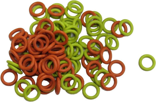 (100 Pack) Soft Stitch Ring Markers, Orange & Yellow (Small Size for Needle Sizes 0-8, for Knitting/Crochet/etc)